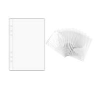 NatSumeBaiscs Lot de 12 pochettes A5 sans fermeture éclair en PVC transparent pour carnet de notes à 6 anneaux, organiseur de photos, cartes, factures (A5)