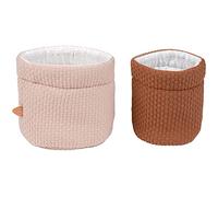 Nattou Paniers de Rangement pour la Chambre d'Enfant, Lot de 2, Ø 20 cm + Ø 15 cm, Susie et Bonnie, Marron/Rose