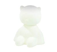 Nattou Veilleuse de Nuit Chat LED en Silicone, Activation Vocale, 7 Lumières, Sans BPA, 13.5 x 10.5 x 15 cm, Silicone, Blanc