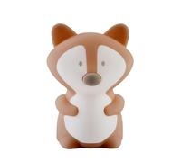 Nattou Veilleuse LED Renard en silicone, 2 Niveaux de Luminosité, 9,2 cm, Vegan, Silicone, Marron