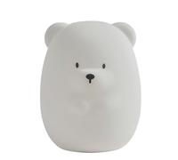 Nattou Veilleuse Ours LED en silicone, 7 couleurs, sans BPA, 16 cm, Végétalien, Silicone, blanc