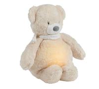 Nattou Veilleuse peluche Sleepy Bear – Doudou beige, 7 teintes, boîte à musique, rechargeable USB