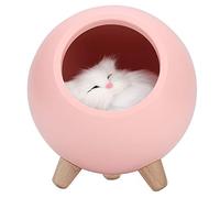 Natudeco Chat Veilleuse Petite Maison Pour Animaux De Compagnie Led Veilleuse Usb Charge Silicone Doux Chaton De Couchage Lumière Anniversaire Cadeau De Noël Chambre Veilleuse(rose)