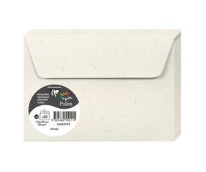 NATURA 100% RECYCLÉ, Paquet de 20 enveloppes Pollen 90x140mm 120g/m2 - Natura