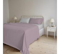 Natural Color ensemble de draps de lit, Rose/Gris clair, Double