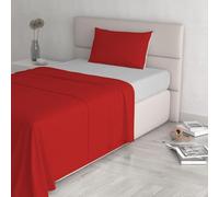 Natural Color ensemble de draps de lit, Rouge/Gris clair, Single