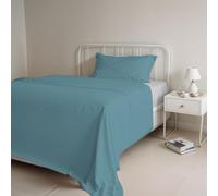 Natural Color ensemble de draps de lit, Sarcelle/Gris clair, Single