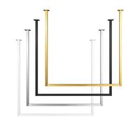 Natural Goods Berlin 1x Tringle à Vêtements RECTANGLE | Montage au Plafond Facile | Barre de Style Industriel | Tringles à Vêtements en Métal Blanc | Portant à Vêtements | Penderie 110x60 cm