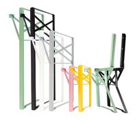 Natural Goods Berlin Lot de 2 tables mange-debout pliables (noir, 105 x 43 cm) - Pieds de table en métal au profil de boîte pour tables hautes - Cadre de table stable pour jardin, terrasse et camping