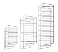 Natural Goods Berlin TEGEL Lot de 2 supports d'étagère, en métal, 6 niveaux, 250 mm, noirs, pour étagères suspendues (échelle murale) dans le salon, la cuisine, la salle de bain et le débarras