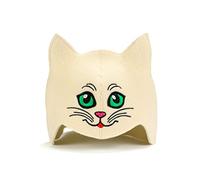 Natural Textile Chapeau de Sauna 'Kitten Green' Blanc - 100% chapeaux en feutre de laine biologique - Protégez votre tête de la chaleur - Guide ebook incluse pour sauna en anglais