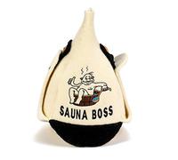 Natural Textile Chapeau de Sauna 'Sauna Boss Bucket' Blanc - 100% Chapeaux en Feutre de Laine Biologique - Protégez Votre tête de la Chaleur - Guide ebook Incluse pour Sauna en Anglais