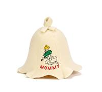 Natural Textile Chapeau de Sauna 'Sauna Mommy' Blanc - 100% Chapeaux en Feutre de Laine Biologique - Protégez Votre tête de la Chaleur - Guide ebook Incluse pour Sauna en Anglais