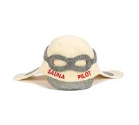 Natural Textile Chapeau de Sauna 'Sauna Pilot' Blanc - 100% chapeaux en feutre de laine biologique - Protégez votre tête de la chaleur - Guide ebook incluse pour sauna en anglais