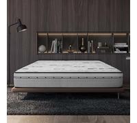 NATURALEX - Matelas Carbone Plus 160x190-30 cm - Mousse à mémoire de Forme - Accueil Blue Latex - Confort Ferme - Couchage Indépendant - 7 Zones - Réversible - Soutien Lombaire - Fabriqué UE