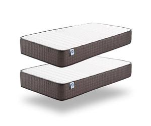 NATURALEX - Lot 2 Matelas Titanium 80x190-21 cm - Accueil Mousse mémoire de Forme + Blue Latex - Soutien Moyen - Respirant - 7 Zones - 2 Faces Été/Hiver - Couchage indépendant - Fabriqué en Europe