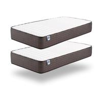 NATURALEX - Lot 2 Matelas Titanium 90x200-26 cm - Accueil Mousse mémoire de Forme + Blue Latex - Soutien Mi-Ferme - Respirant - 7 Zones - Réversible - Couchage indépendant - Fabriqué en Europe