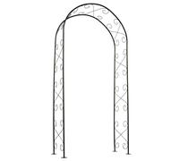 Nature Arc de roses métal 100x37x230 cm noir