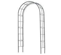 Nature - Arche de jardin pergola en acier galvanisé époxy pour plantes grimpantes, Noir 113 x 38 x H 229 cm
