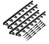 NATURE Bordure à gazon en polypropylène et polyéthylène - 16 ancres - H 4,5 x (4 x L100) cm - Noir
