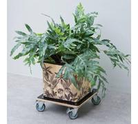 Nature Chariot À Plantes Carré 38x38 Cm Noir Bois