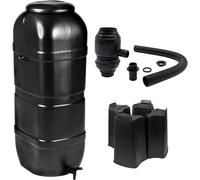 NATURE Ensemble collecteur d'eau - 100 litres - Forme colonne - Traité anti-UV - Fabriqué en Europe - Noir