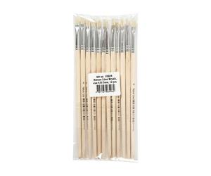Nature Line Wooden Brushes No. 4, Short Handle, 12pcs.