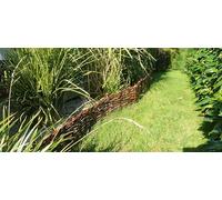 Nature LOUNGE Bordure en osier pour plate-bande Pour plate-bande ou délimitation de jardin Plusieurs tailles 30 x 120 cm 10er Set naturel