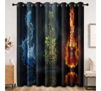 Nature Paysage Rideaux Occultant 117L X 183H cm Lot de 2 Rideau Occultant Thermiques Imprimé Cascade Jungle Ruisseau Rochers, Rideau Oeillets Opaque Draperie pour Salon et Chambre, Vert