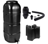 NATURE Ensemble collecteur d'eau - 100 litres - Forme colonne - Traité anti-UV - Fabriqué en Europe - Noir