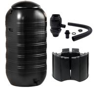 NATURE Récupérateur d'eau kit - 250 litres - Forme colonne - Traité anti-UV - Fabriqué en Europe - Noir