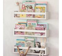 NATURE SUPPLIES Lot de 3 étagères Blanches pour Chambre d'enfant 58 cm, idéales pour Les Livres, Les Jouets et la décoration, bibliothèque Murale Flottante pour Chambre d'enfant et Enfants