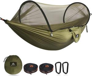 NATUREFUN Hamac de camping de voyage ultra-léger Moustiquaire 300 kg Capacité de charge Vert armée