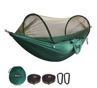 NATUREFUN Hamac de camping ultra-léger Hamac en filet anti-moustiques | Capacité de charge de 300 kg, nylon de parachute respirant à séchage rapide | 2 mousquetons haut de gamme, 2 x élingues en nylon
