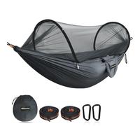 NATUREFUN Hamac de camping ultra-léger Hamac en filet anti-moustiques | Capacité de charge de 300 kg, nylon de parachute respirant à séchage rapide | 2 mousquetons haut de gamme, 2 x élingues en nylon