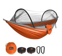 NATUREFUN Hamac de Camping Ultra-léger Hamac en Filet Anti-moustiques | Capacité de Charge de 300 kg,Nylon de Parachute Respirant à séchage Rapide | 2 mousquetons Haut de Gamme,2 x élingues en Nylon