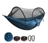 NATUREFUN Hamac de Camping Ultra-léger Hamac en Filet Anti-moustiques | Capacité de Charge de 300 kg,Nylon de Parachute Respirant à séchage Rapide | 2 mousquetons Haut de Gamme,2 x élingues en Nylon