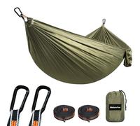 NATUREFUN Hamac Ultra-léger de Voyage Camping | 300 kg Capacité de Charge,(275 x 140 cm) Nylon à Parachute| 2 x Mousquetons de qualités, 2 x Sangles de Nylon| pour Jardin d'interieur/extérieur