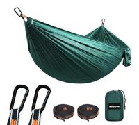 NATUREFUN Hamac Ultra-léger de Voyage Camping | 300 kg Capacité de Charge,(275 x 140 cm) Nylon à Parachute| 2 x Mousquetons de qualités, 2 x Sangles de Nylon| pour Jardin d'interieur/extérieur Olive