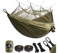 NatureFun Hamac ultra-léger de voyage Camping | 300 kg Capacité de charge,(275 x 140 cm) respirante, nylon à parachute à séchage rapide | 2 x Mousquetons de qualités,4 x sangles de nylon Inclus