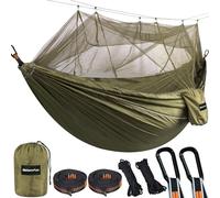NatureFun Hamac Ultra-léger de Voyage Camping | 300 kg Capacité de Charge,(300 x 200 cm) Respirante, Nylon à Parachute à séchage Rapide | 2 x Mousquetons de qualités,4 x Sangles de Nylon Inclus