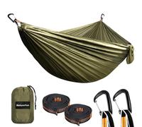 NATUREFUN Hamac Ultra-léger de Voyage Camping 300 kg Capacité de Charge,Respirante, séchage Rapide (300x200cm) | 2 x Mousquetons de qualités, 2 x Sangles Inclus | pour Jardin d'interieur/extérieur