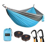 NATUREFUN Hamac Ultra-léger de Voyage Camping 300 kg Capacité de Charge,Respirante, séchage Rapide (300x200cm) | 2 x Mousquetons de qualités, 2 x Sangles Inclus | pour Jardin d'interieur/extérieur