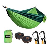 NATUREFUN Hamac Ultra-léger de Voyage Camping 300 kg Capacité de Charge,Respirante, séchage Rapide (300x200cm) | 2 x Mousquetons de qualités, 2 x Sangles Inclus | pour Jardin d'interieur/extérieur