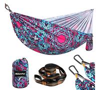 NATUREFUN Hamac Ultra-léger de Voyage Camping |300 kg Capacité de Charge,Respirante,Séchage Rapide Hamac(275x140 cm)| 2 x Mousquetons de qualités,2 x sangles Inclus | Pour Jardin d'interieur/Extérieur