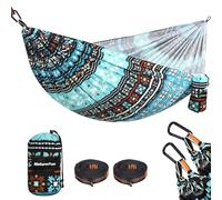 NATUREFUN Hamac Ultra-léger de Voyage Camping |300 kg Capacité de Charge,Respirante,Séchage Rapide Hamac(275x140 cm)| 2 x Mousquetons de qualités,2 x sangles Inclus | Pour Jardin d'interieur/Extérieur