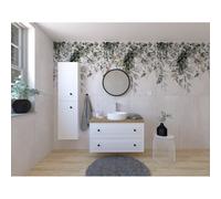 Naturel - Ensemble de salle de bain avec lavabo comprenant mitigeur de lavabo, bec et siphon Naturel Forli blanc (KSETFORLI2)