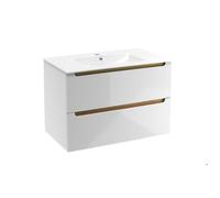 Naturel - Meuble de salle de bain MDF avec lavabo Naturel Stilla 80x60x45 cm blanc (STILLAD08057U1)
