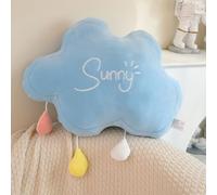 NatureMan Coussin en forme de nuage arc-en-ciel, en peluche douce, garni d'arc-en-ciel et lune, décoration de chambre d'enfant, table de chevet, canapé, coussin, couleur bonbon (nuages)