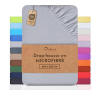 NatureMark Drap de lit en Microfibre à Prix réduit ! Beaucoup de Tailles et de Couleurs Marchandise de Marque (Drap de lit 200 x 220 cm, Gris argenté)